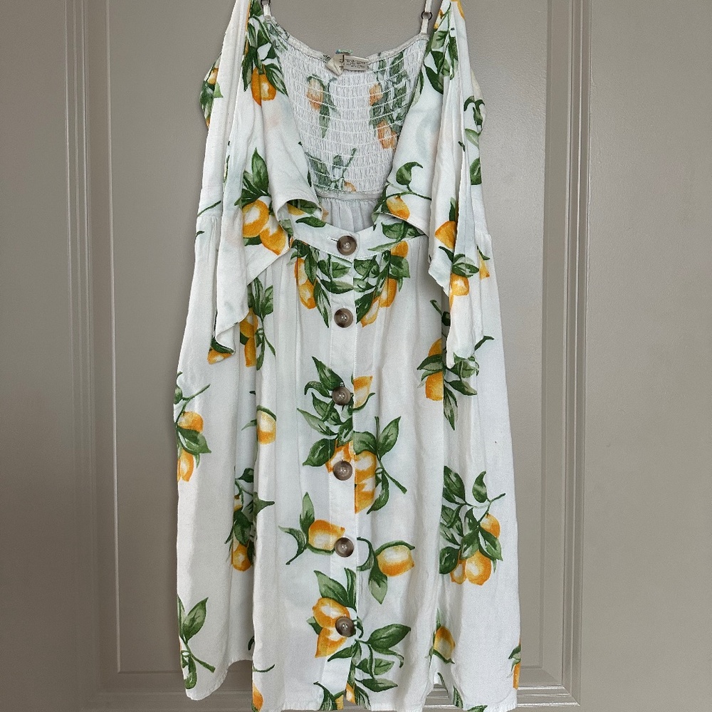 Lemon Print Sundress with Pockets
